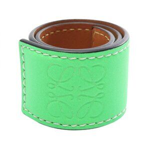 Loewe Bracelet Anagram Slap Small 119.19.336 Green Leather Anagram Slap